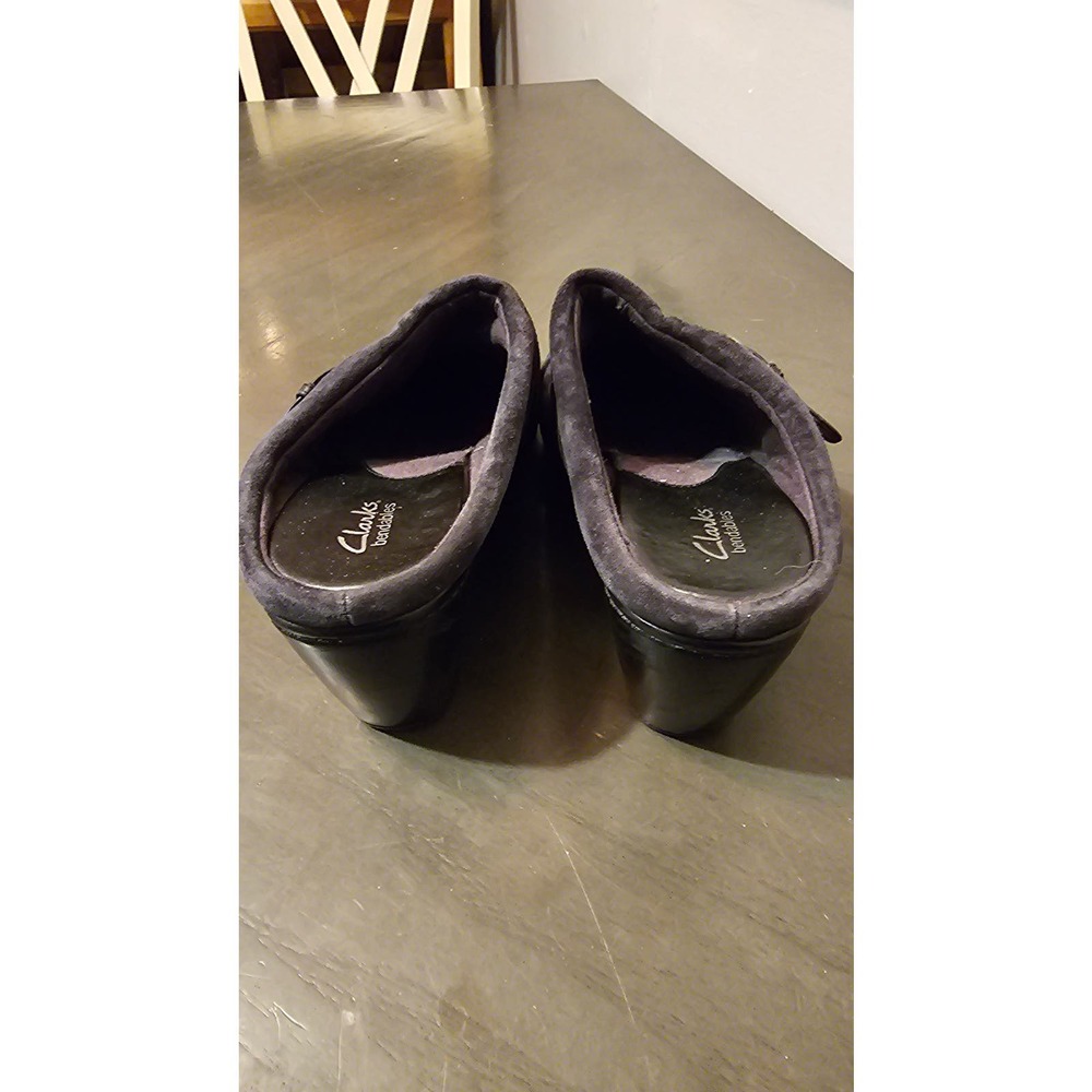 Clarks Bendables Black suade slip on clogs size‎ 8.5 - Picture 4 of 5